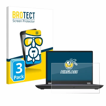 Parte frontal de un envase de producto con el logotipo de la marca BROTECT. Al lado se muestra el dispositivo Lenovo ThinkPad 