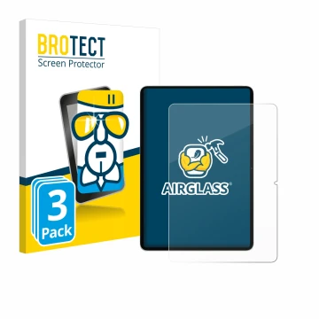 Parte frontal de un envase de producto con el logotipo de la marca BROTECT. Al lado se muestra el dispositivo Xiaomi Pad 7 con