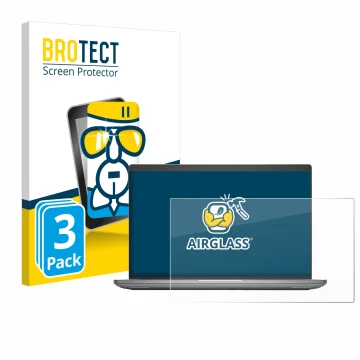 Parte frontal de un envase de producto con el logotipo de la marca BROTECT. Al lado se muestra el dispositivo Dell Precision 3