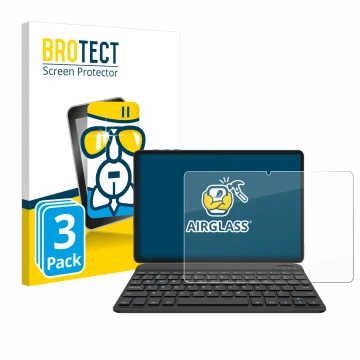 Parte frontal de un envase de producto con el logotipo de la marca BROTECT. Al lado se muestra el dispositivo BESTTAB A20 con 