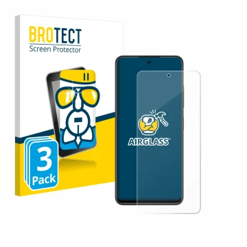 Parte frontal de un envase de producto con el logotipo de la marca BROTECT. Al lado se muestra el dispositivo Nubia Focus 5G c