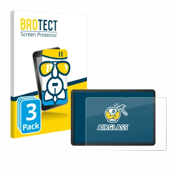 Parte frontal de un envase de producto con el logotipo de la marca BROTECT. Al lado se muestra el dispositivo Blackview Tab 60