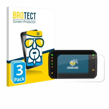 Parte frontal de un envase de producto con el logotipo de la marca BROTECT. Al lado se muestra el dispositivo Honda ADV350 5