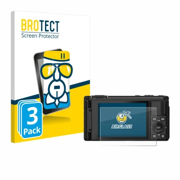 Parte frontal de un envase de producto con el logotipo de la marca BROTECT. Al lado se muestra el dispositivo Yashica City 200