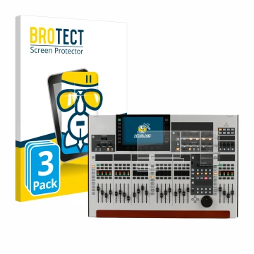 Parte frontal de un envase de producto con el logotipo de la marca BROTECT. Al lado se muestra el dispositivo Behringer Wing (