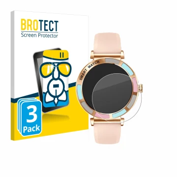 Parte frontal de un envase de producto con el logotipo de la marca BROTECT. Al lado se muestra el dispositivo Braidol Smartwat