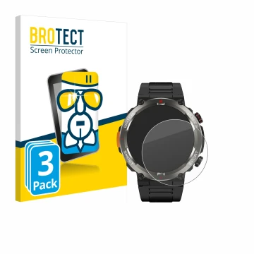 Parte frontal de un envase de producto con el logotipo de la marca BROTECT. Al lado se muestra el dispositivo Blackview W50 Pr