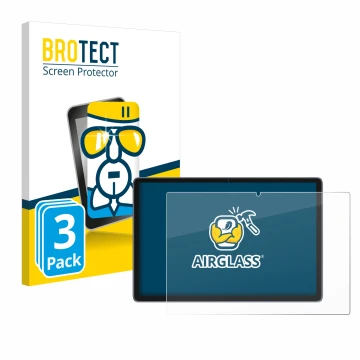 Parte frontal de un envase de producto con el logotipo de la marca BROTECT. Al lado se muestra el dispositivo Suaat S3 10