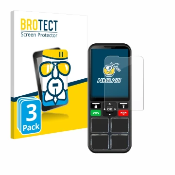 Parte frontal de un envase de producto con el logotipo de la marca BROTECT. Al lado se muestra el dispositivo Geemarc CL8000 c