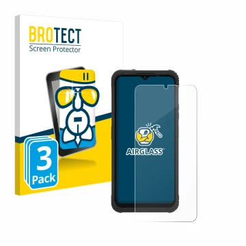 Parte frontal de un envase de producto con el logotipo de la marca BROTECT. Al lado se muestra el dispositivo AGM H Max con su