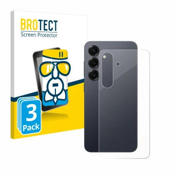 Parte frontal de un envase de producto con el logotipo de la marca BROTECT. Al lado se muestra el dispositivo Samsung Galaxy S