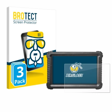 Parte frontal de un envase de producto con el logotipo de la marca BROTECT. Al lado se muestra el dispositivo iCarsoft CR Ultr