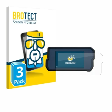 Parte frontal de un envase de producto con el logotipo de la marca BROTECT. Al lado se muestra el dispositivo KTM 390 / 890 Ad