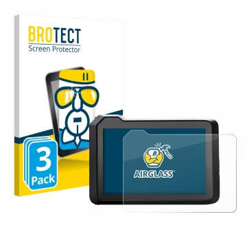 Parte frontal de un envase de producto con el logotipo de la marca BROTECT. Al lado se muestra el dispositivo KTM 1390 Super D