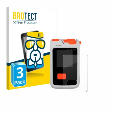 Parte frontal de un envase de producto con el logotipo de la marca BROTECT. Al lado se muestra el dispositivo Mammut Barryvox 