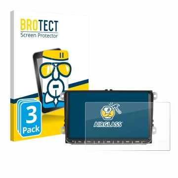 Parte frontal de un envase de producto con el logotipo de la marca BROTECT. Al lado se muestra el dispositivo Essgoo AR9002 co