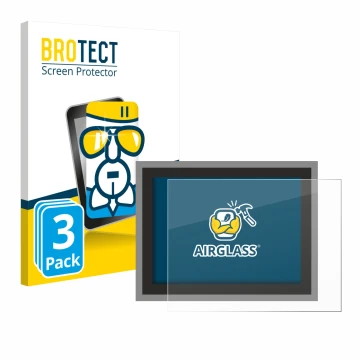 Parte frontal de un envase de producto con el logotipo de la marca BROTECT. Al lado se muestra el dispositivo Megger MFT-X1 co