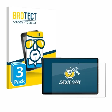 Parte frontal de un envase de producto con el logotipo de la marca BROTECT. Al lado se muestra el dispositivo Samsung Galaxy T