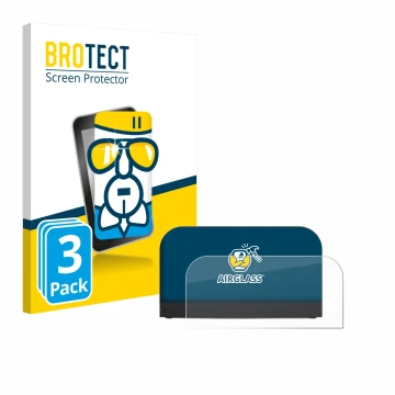 Parte frontal de un envase de producto con el logotipo de la marca BROTECT. Al lado se muestra el dispositivo Nintendo Switch 