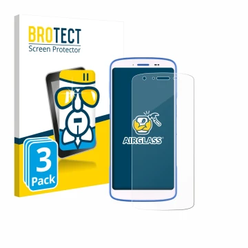 Parte frontal de un envase de producto con el logotipo de la marca BROTECT. Al lado se muestra el dispositivo Zebra HC 25 con 