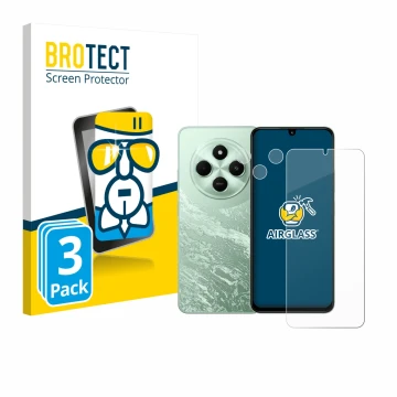 Parte frontal de un envase de producto con el logotipo de la marca BROTECT. Al lado se muestra el dispositivo Xiaomi Poco C75 