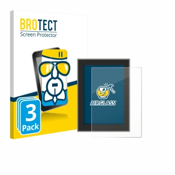 Parte frontal de un envase de producto con el logotipo de la marca BROTECT. Al lado se muestra el dispositivo Volvo S90 (2018–