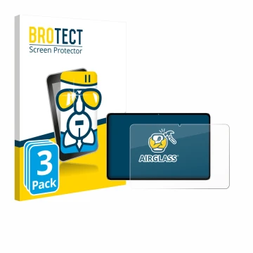 Parte frontal de un envase de producto con el logotipo de la marca BROTECT. Al lado se muestra el dispositivo Nubia Pad Pro co