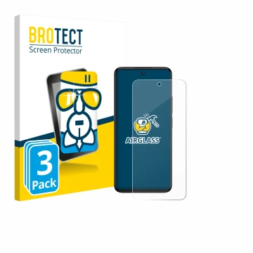 Parte frontal de un envase de producto con el logotipo de la marca BROTECT. Al lado se muestra el dispositivo TCL SE NxtPaper 