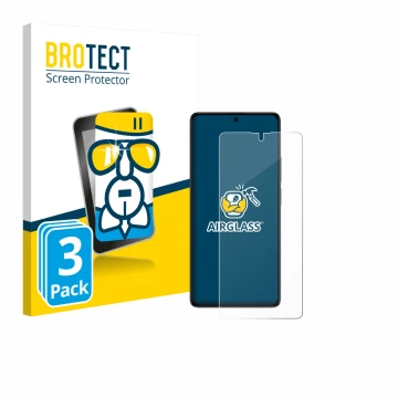 Parte frontal de un envase de producto con el logotipo de la marca BROTECT. Al lado se muestra el dispositivo Xiaomi Poco M6 P