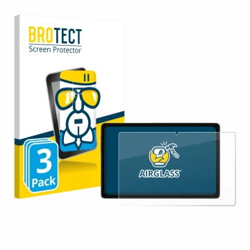 Parte frontal de un envase de producto con el logotipo de la marca BROTECT. Al lado se muestra el dispositivo ZTE Blade X10 II