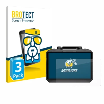 Parte frontal de un envase de producto con el logotipo de la marca BROTECT. Al lado se muestra el dispositivo DJI RC Pro 2 con