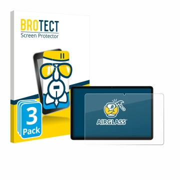 Parte frontal de un envase de producto con el logotipo de la marca BROTECT. Al lado se muestra el dispositivo Xiaomi Redmi Pad