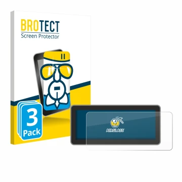 Parte frontal de un envase de producto con el logotipo de la marca BROTECT. Al lado se muestra el dispositivo Vantrue Nexus 4 