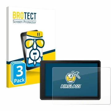 Parte frontal de un envase de producto con el logotipo de la marca BROTECT. Al lado se muestra el dispositivo Garmin Tread 2 O
