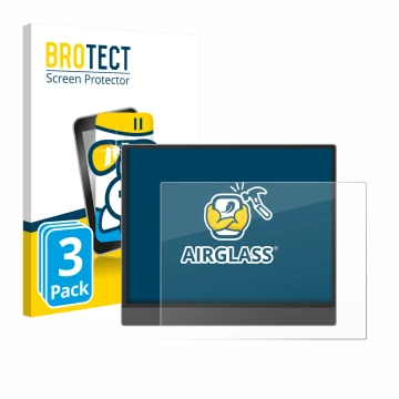 Parte frontal de un envase de producto con el logotipo de la marca BROTECT. Al lado se muestra el dispositivo Boox Tab X C con