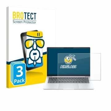 Parte frontal de un envase de producto con el logotipo de la marca BROTECT. Al lado se muestra el dispositivo HP EliteBook 8 G