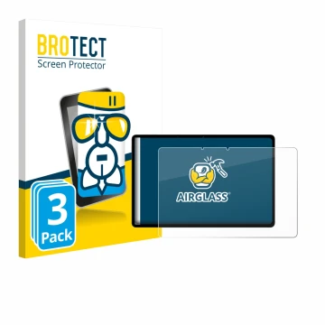 Parte frontal de un envase de producto con el logotipo de la marca BROTECT. Al lado se muestra el dispositivo Oppo Pad SE con 