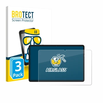 Parte frontal de un envase de producto con el logotipo de la marca BROTECT. Al lado se muestra el dispositivo Tabwee RM2025 10