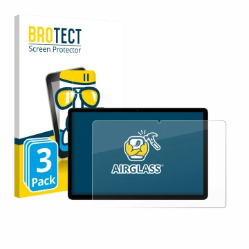 Parte frontal de un envase de producto con el logotipo de la marca BROTECT. Al lado se muestra el dispositivo Doogee Tab G6 co