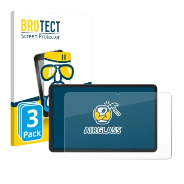 Parte frontal de un envase de producto con el logotipo de la marca BROTECT. Al lado se muestra el dispositivo Doogee V Pad 12