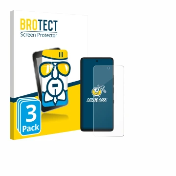 Parte frontal de un envase de producto con el logotipo de la marca BROTECT. Al lado se muestra el dispositivo TCL 50 Pro NXTPa