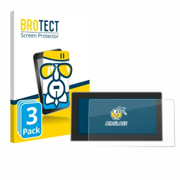 Parte frontal de un envase de producto con el logotipo de la marca BROTECT. Al lado se muestra el dispositivo Volkswagen Tigua