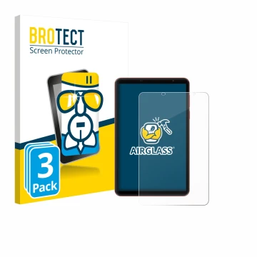 Parte frontal de un envase de producto con el logotipo de la marca BROTECT. Al lado se muestra el dispositivo Blackview Zeno 1