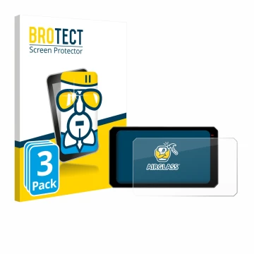 Parte frontal de un envase de producto con el logotipo de la marca BROTECT. Al lado se muestra el dispositivo Chigee AIO-6 Max