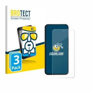 Parte frontal de un envase de producto con el logotipo de la marca BROTECT. Al lado se muestra el dispositivo Oukitel WP210 5G