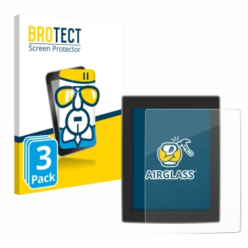 Parte frontal de un envase de producto con el logotipo de la marca BROTECT. Al lado se muestra el dispositivo Volvo XC90 11.2