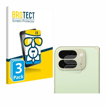 Parte frontal de un envase de producto con el logotipo de la marca BROTECT. Al lado se muestra el dispositivo Google Pixel 10 