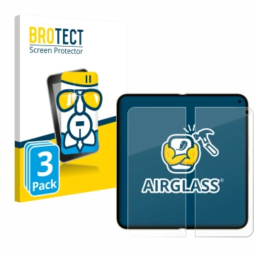 Parte frontal de un envase de producto con el logotipo de la marca BROTECT. Al lado se muestra el dispositivo Google Pixel 10 