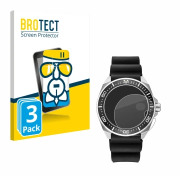 Parte frontal de un envase de producto con el logotipo de la marca BROTECT. Al lado se muestra el dispositivo Seiko Prospex SR