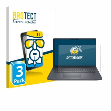 Parte frontal de un envase de producto con el logotipo de la marca BROTECT. Al lado se muestra el dispositivo Dell Pro Max Plu
